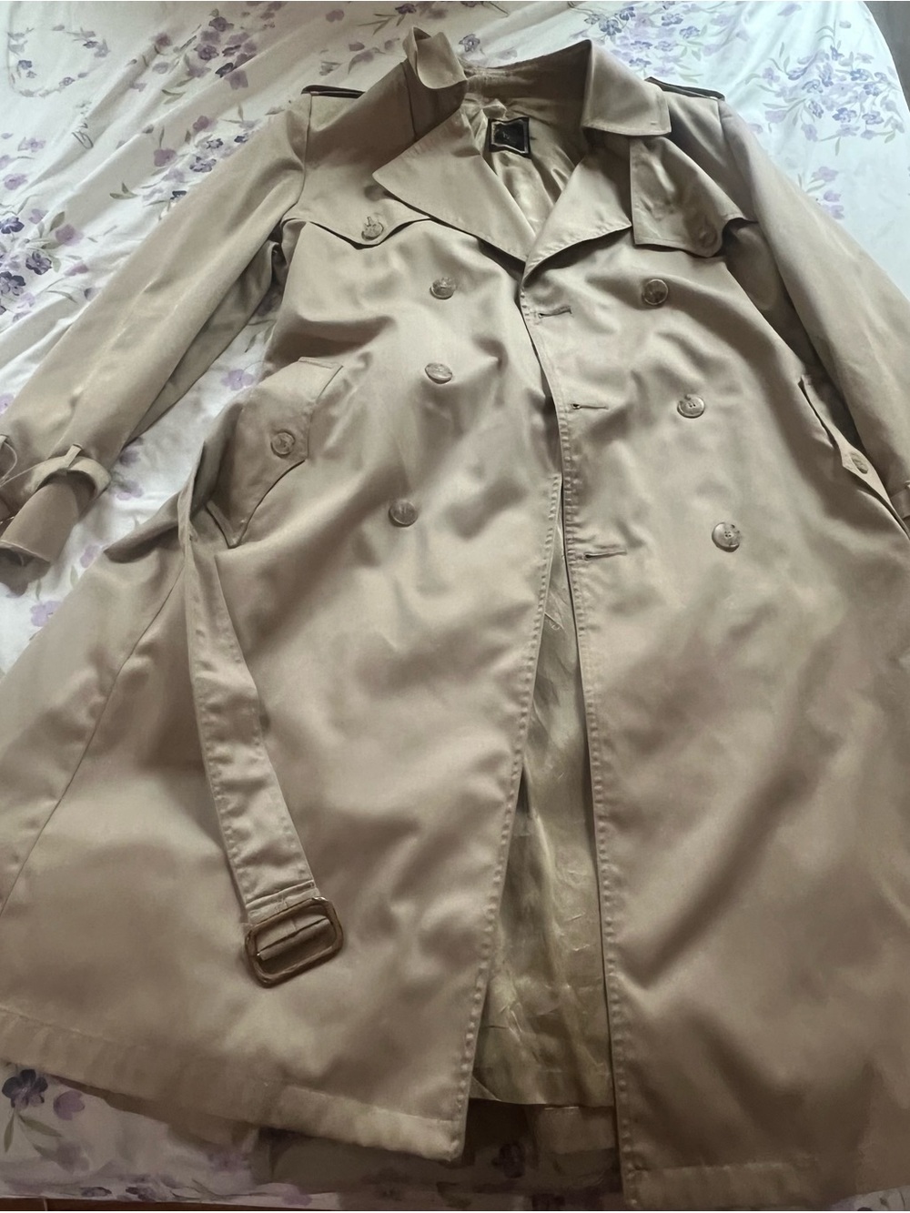 Dior Men's Beige Double-Breasted Trench Coat with Belt